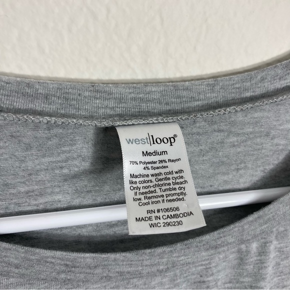 West Loop Tee with Ruffle Sleeve - Gray - Medium - Picture 2 of 4